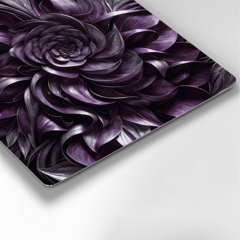 «Abstract Florals 29», art mural en métal mauve, H 12 po x l 12 po
