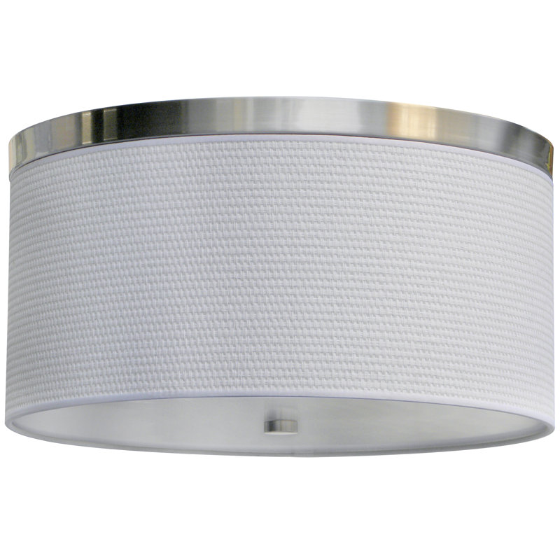 Plafonnier encastré 3 lumières 18 po Volturno, H 7 po x l 16 po x P 16 po, Tissage laiteux