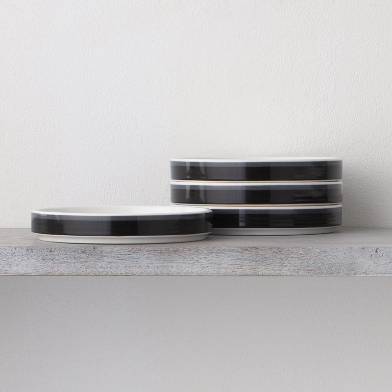 Noritake Colorstax Stripe Small Plates 6", Black