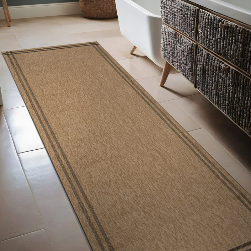 Indoor Outdoor Area Rug, Runner 2' x 7', Beige