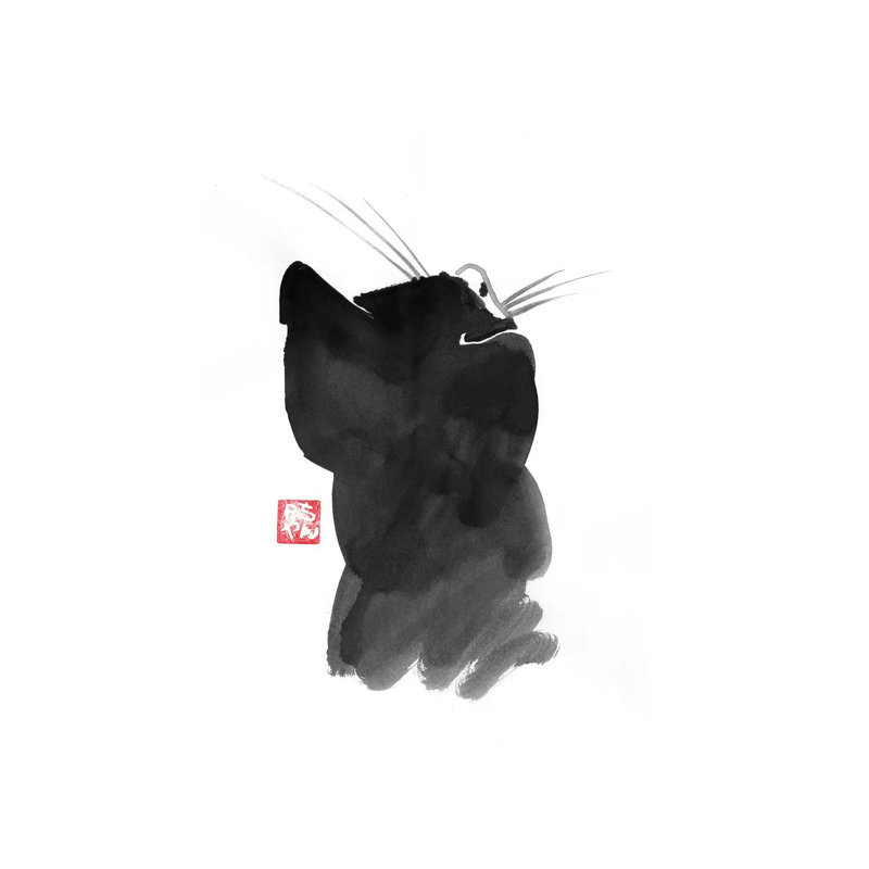 «Cat’s Back I» par Péchane, reproduction d'art sur toile tendue, H 18 po x l 12 po x P 1,5 po