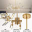 Lustre spoutnik doré 24 lumières à intensité variable avec abat-jour en verre-926276170