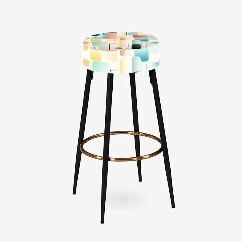 Pastel Harmony - Ensemble de 2 tabourets de bar géométriques