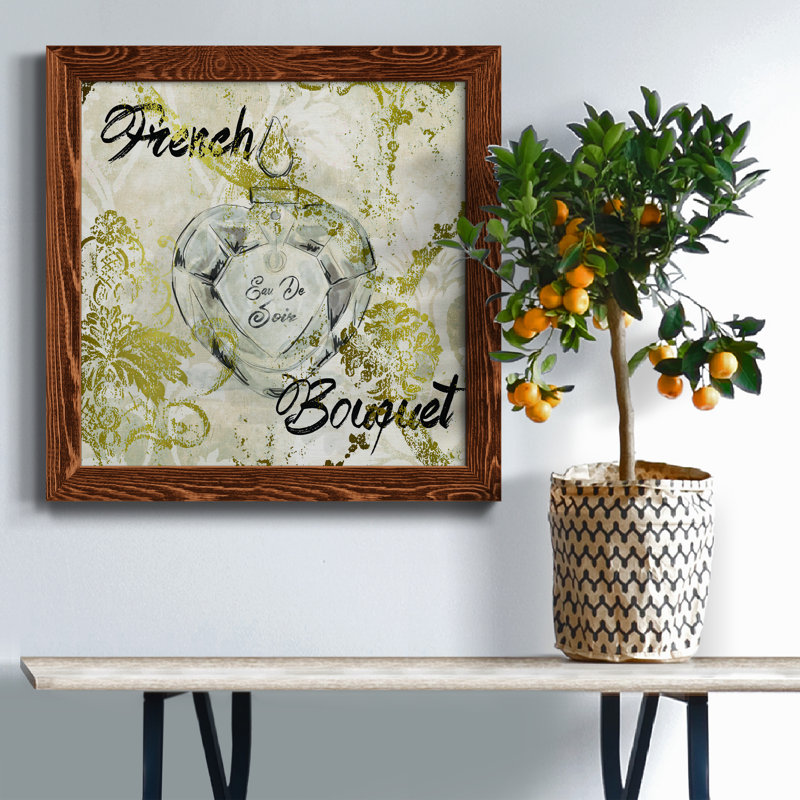 Bouquet français - Peinture sur toile encadrée, H 22,5 po x l 22,5 po x P 1,5 po, Érable encadré