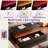 Modern Rectangular Coffee Table With Led Lights, 2 Drawers And Open Storage Shelf-769219624