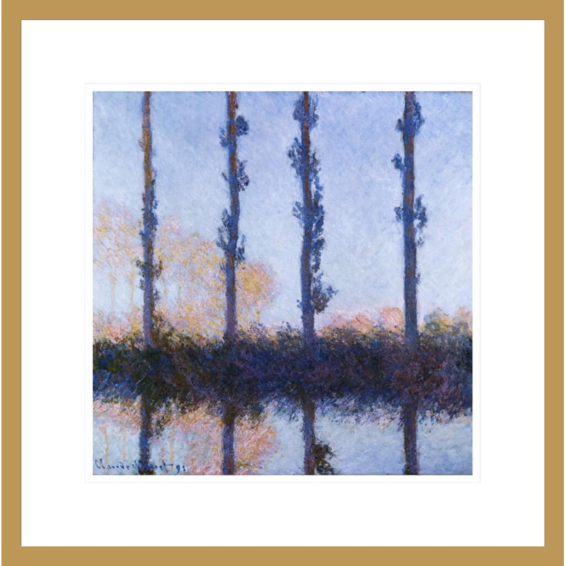 «The Four Trees» par Claude Monet, impression giclée sur cadre, H 17,89 po x l 17,75 po