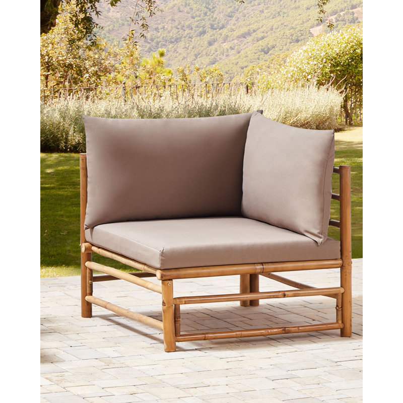 CERRETO Wood Outdoor Lounge Chair, Taupe