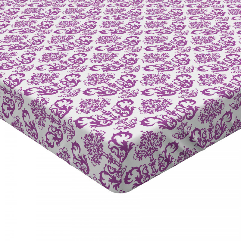 Victorian Microfiber Damask Fitted Sheet, Full/Double Fitted Sheet