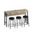 Yaneri Console Table and Stool Set, Bar Table With Stools Breakfast Bars-1143780805
