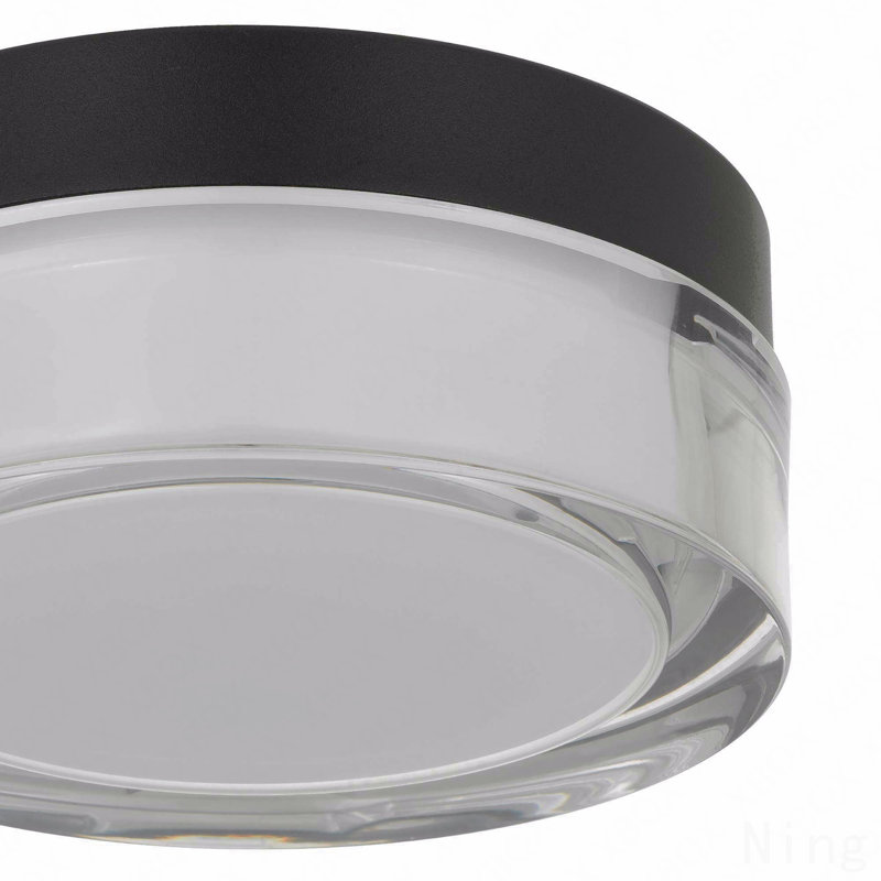 6-Inch Black Inegrated Led Flush Mount, Black