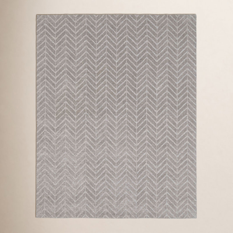 Tapis à chevrons touffeté à la main Aldin, Rectangle 7 pi 6 po x 9 pi 6 po