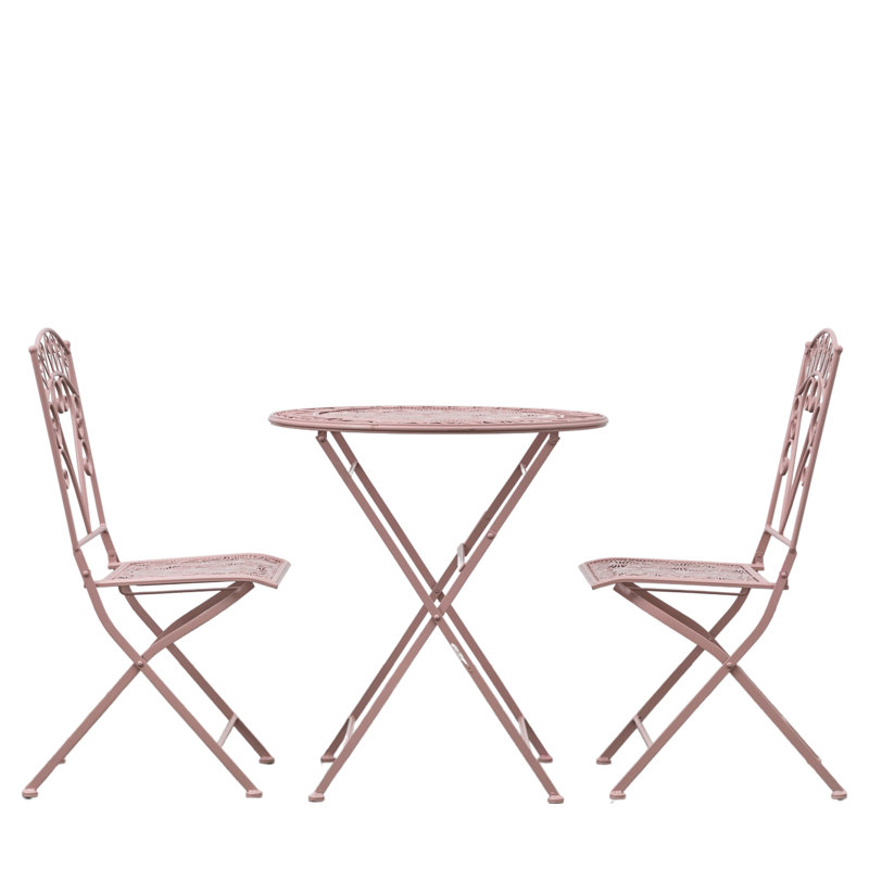 Moraby 2 - Person Patio Dining Set with Round Table, Pink