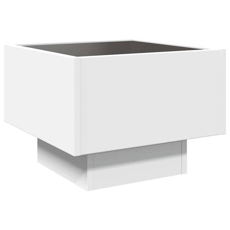 Coffee Table Engineered Wood, Glass, 11.8" H x 15.7" L x 15.7" W, White