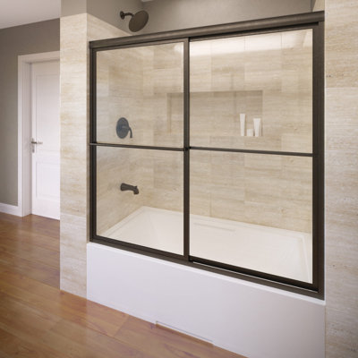 Deluxe 56" W x 56" H Frameless Tub Door