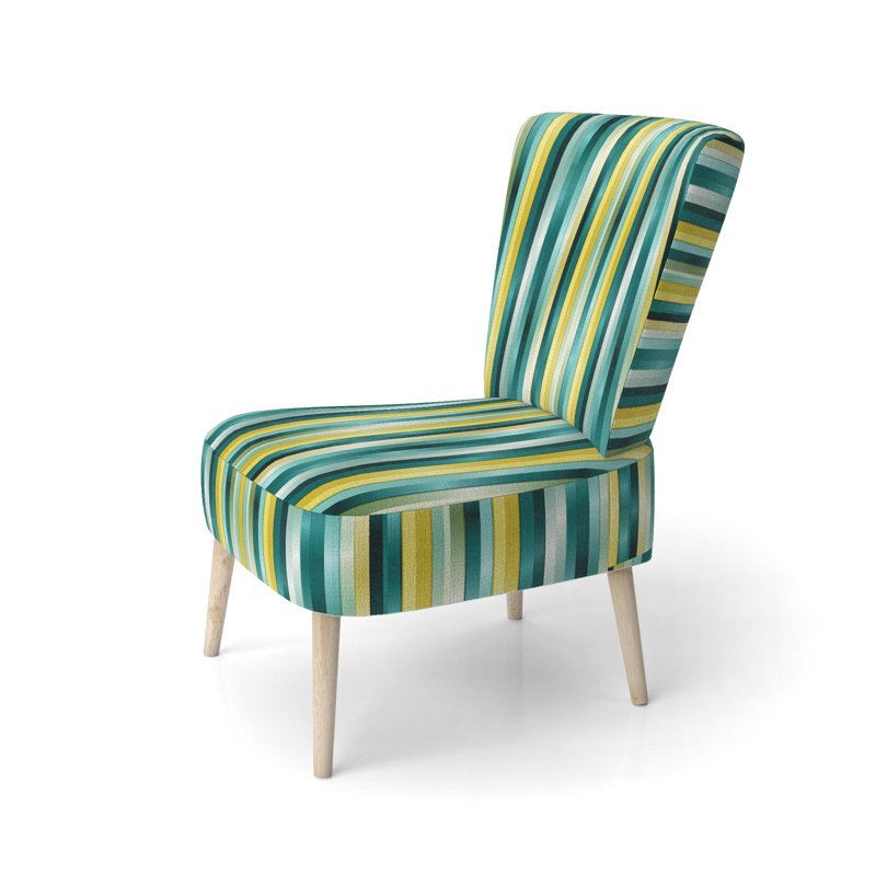 Chaise d'appoint rembourrée Serene Green Stripes