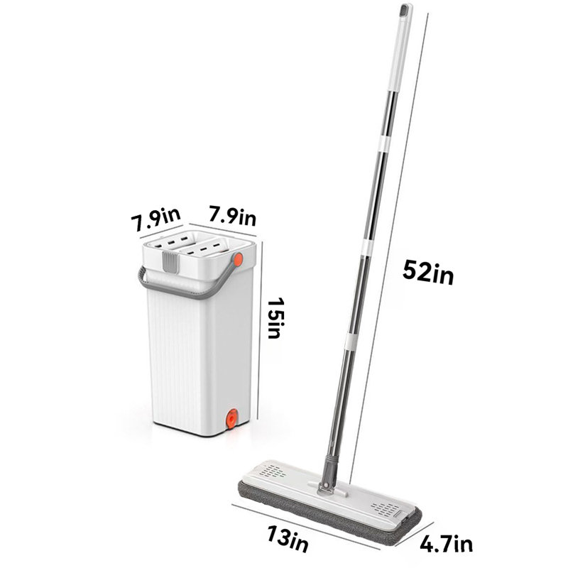 Flat Mop And Bucket Set Wet And Dry Use