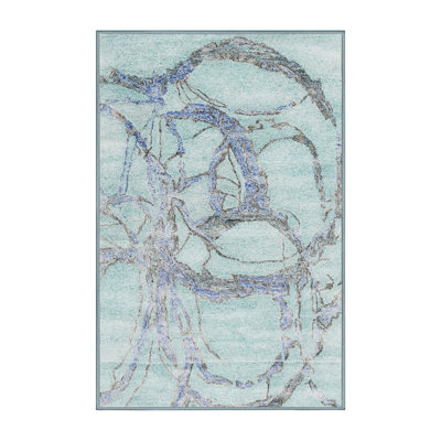 Tapis abstrait gris / bleu