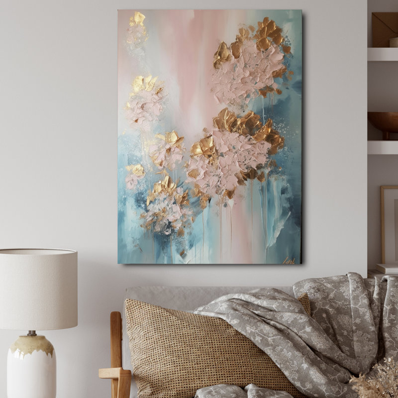 «Abstract Hydrangea Flower In Blossoming Retro I», reproduction sur toile, H 20 po x l 12 po x P 1 po, Toile tendue