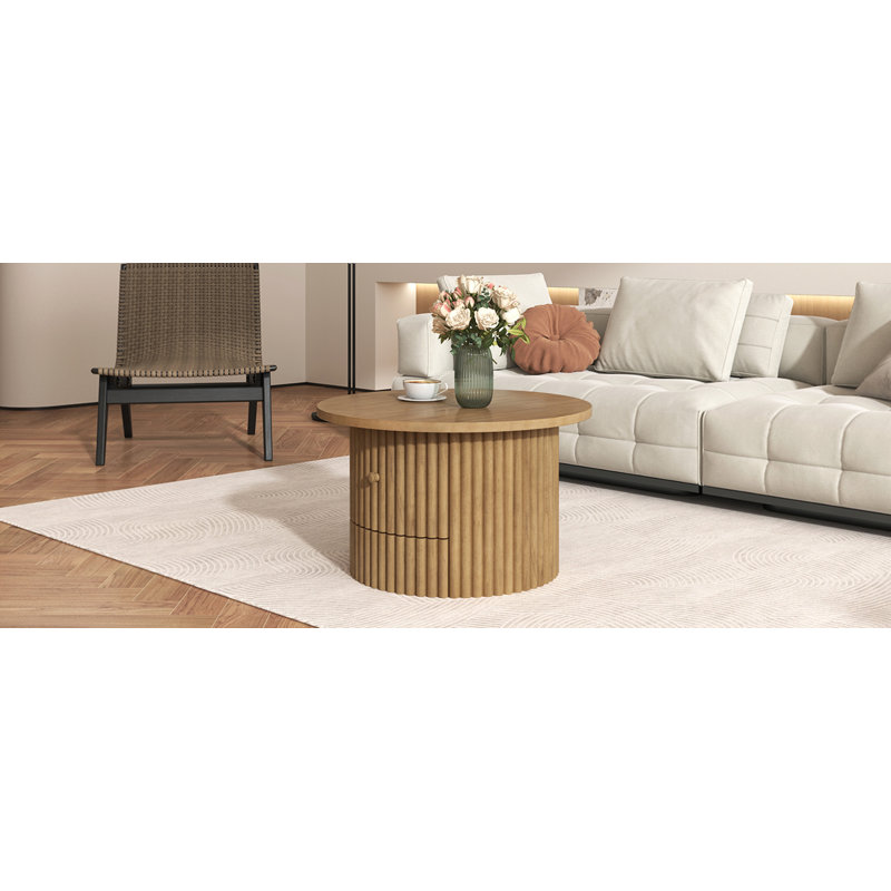 Table basse avec tiroir Farmhouse, Naturel
