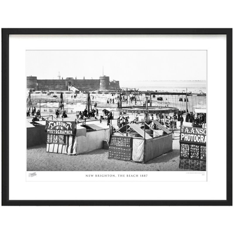 New Brighton, The Beach 1887 by Francis Frith - Single Picture Frame Print, 45cm H x 60cm W x 2.3cm D