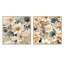 Ensemble de 2 collage éthéré bleu et blanc à motif de chrysanthèmes - motif floral carré-9435375-9435362
