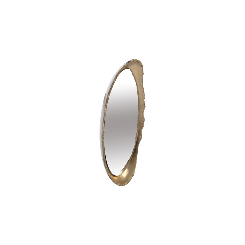Rectangular Pearl White and Gold Leaf Wood Accent Mirror