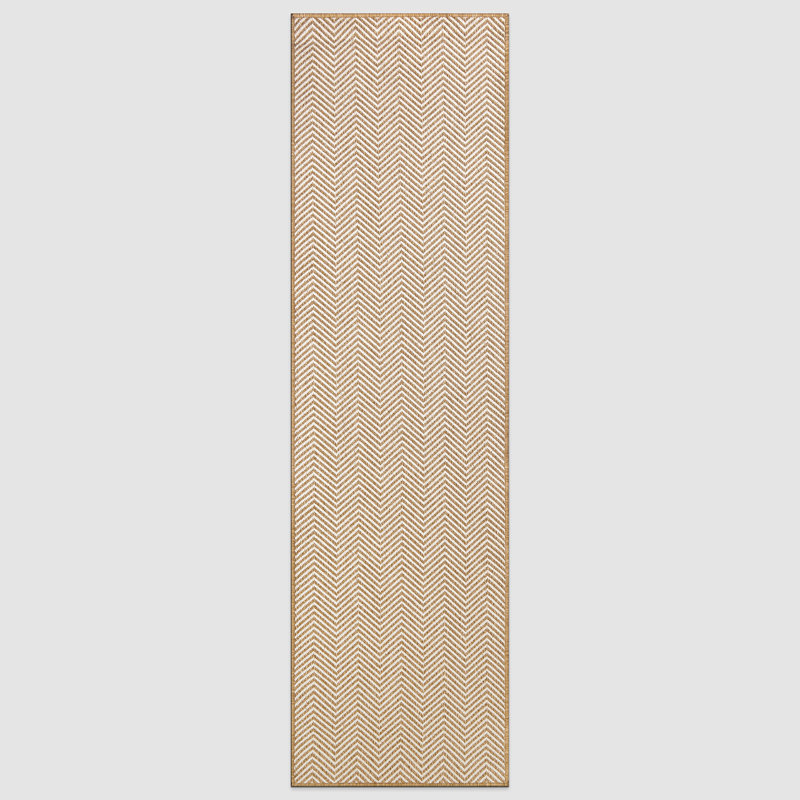 Herringbone Stripe Reversible Jute-Look Indoor/Outdoor Rug, Runner 2' x 7'