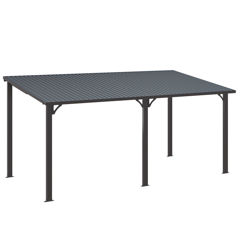 Hardtop Gazebo With Galvanized Steel Sloping Roof, 98.4" H x 202" W x 95" D