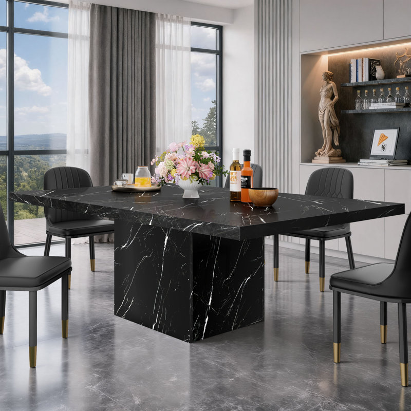 Table de salle à manger Eclat, Noir, H 29,9 po x L 55 po x l 29,53 po