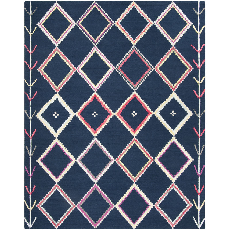 Derose Hand Tufted Wool Southwestern Rug, Rectangle 8' x 10'