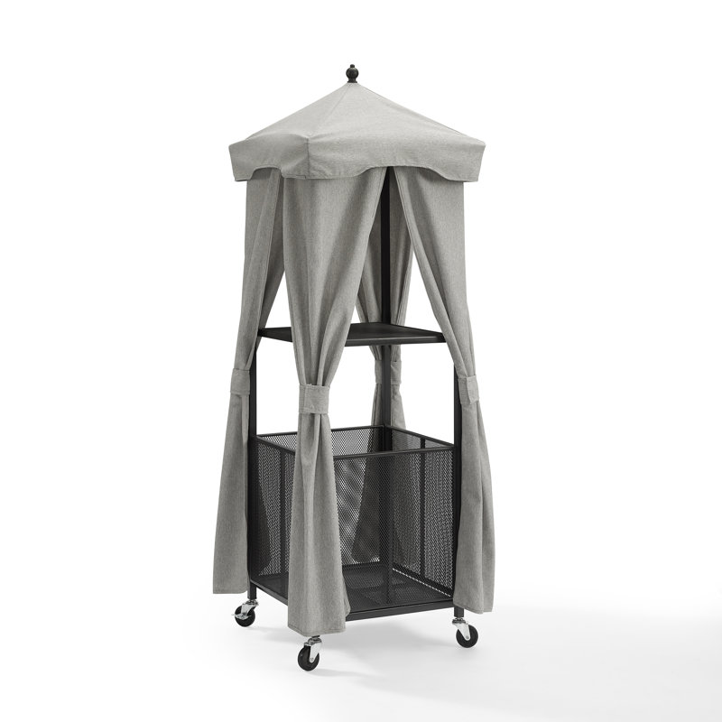 Crosley 26.25'' W 35 Gallons Water Resistant Metal Towel Valet with Wheels in Gray/Black