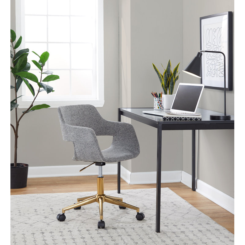 Chaise de bureau Shai, Or, gris