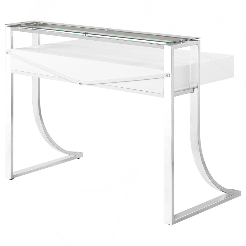 Bureau d'écriture à 2 tiroirs ultrabrillant