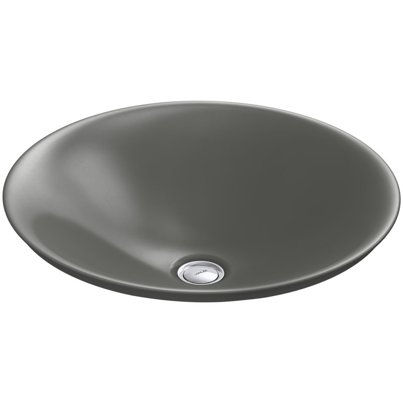 Carillon Circular Vessel Bathroom Sink, Thunder Gray