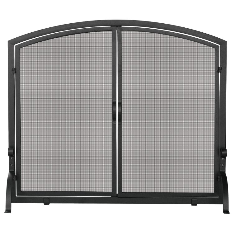 Devillage Single Panel Iron Fireplace Screen