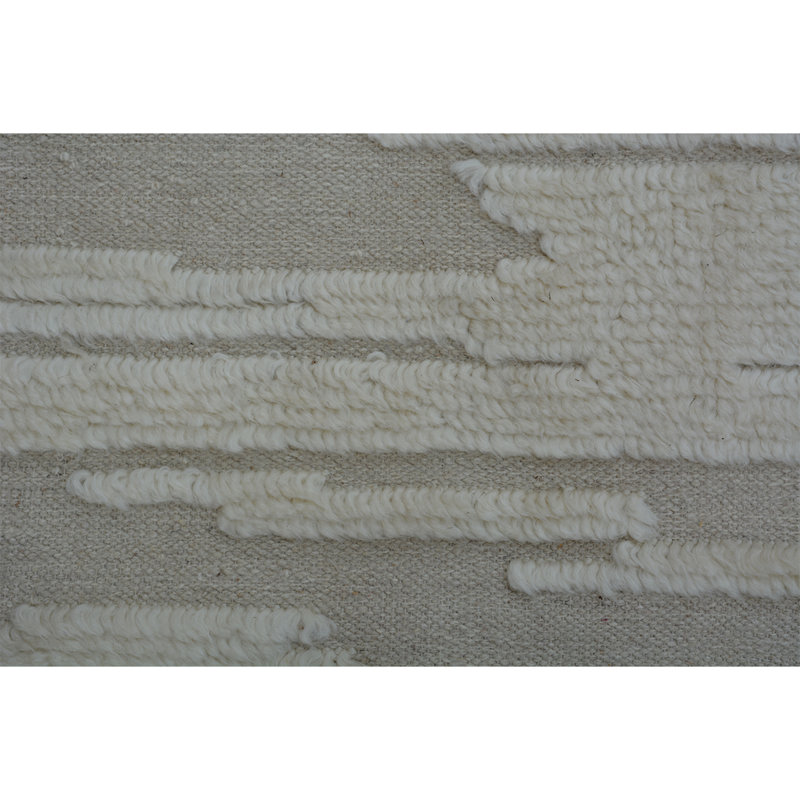 Wool Abstract Area Rug in Ivory, Rectangle 8' x 10'