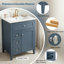 Ensemble de meuble-lavabo autoportant 24 po avec lavabo en céramique intégré, portes et tiroirs à fermeture en douceur, tiroir de rangement inférieur et support de porte intérieure 24 po-129764419-129764421