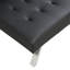 Lit polyvalent 2, structure en bois, pieds en acier inoxydable, lit en cuir noir avec structure,