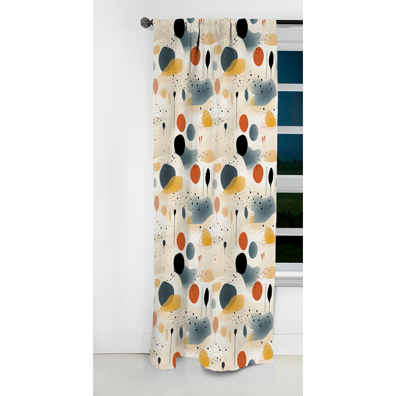 Rideau Subdued Expression - Floral - Rideau floral occultant en velours - 1 panneau, L 52 po x L 120 po