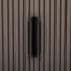 Armoire Ustyle à rayures verticales, poignées en métal, tablettes réglables pour bureau, vestibule, espace de rangement polyvalent, armoire brune avec solution polyvalente
