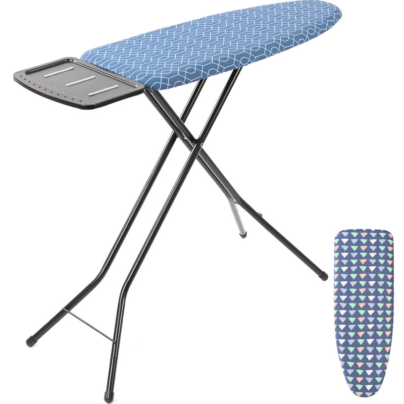 Metal Ironing Board with Iron Rest Heat Resistant Covers and Seven-Level Adjustable Heights
