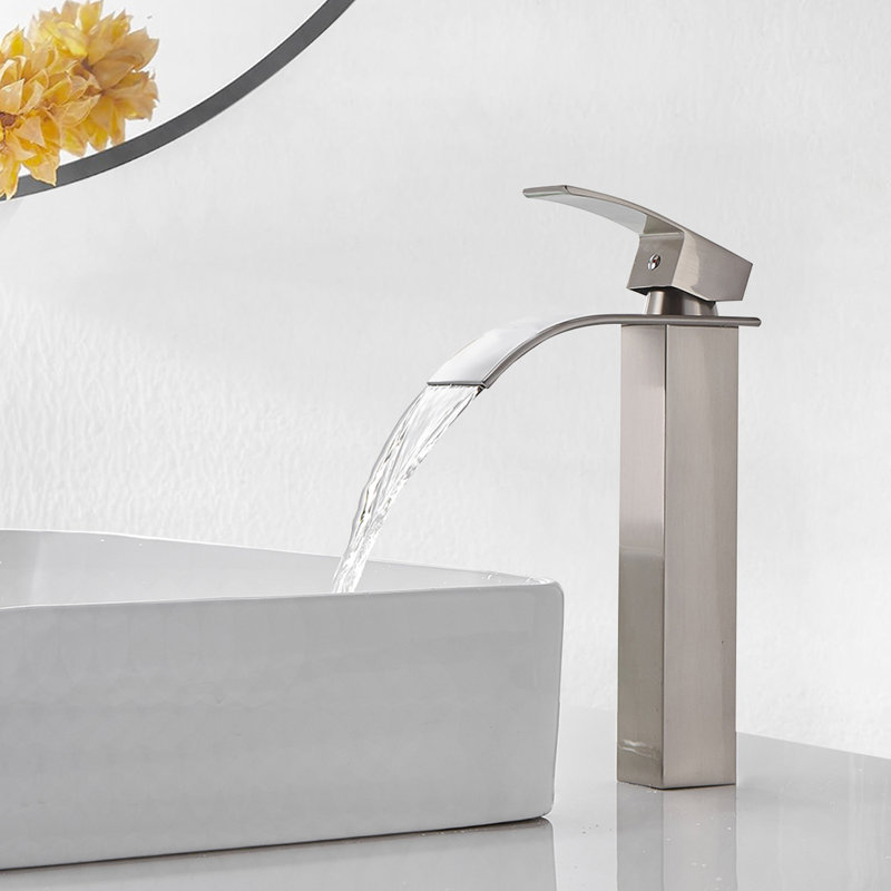 Robinet de salle de bain à un trou, Nickel brossé