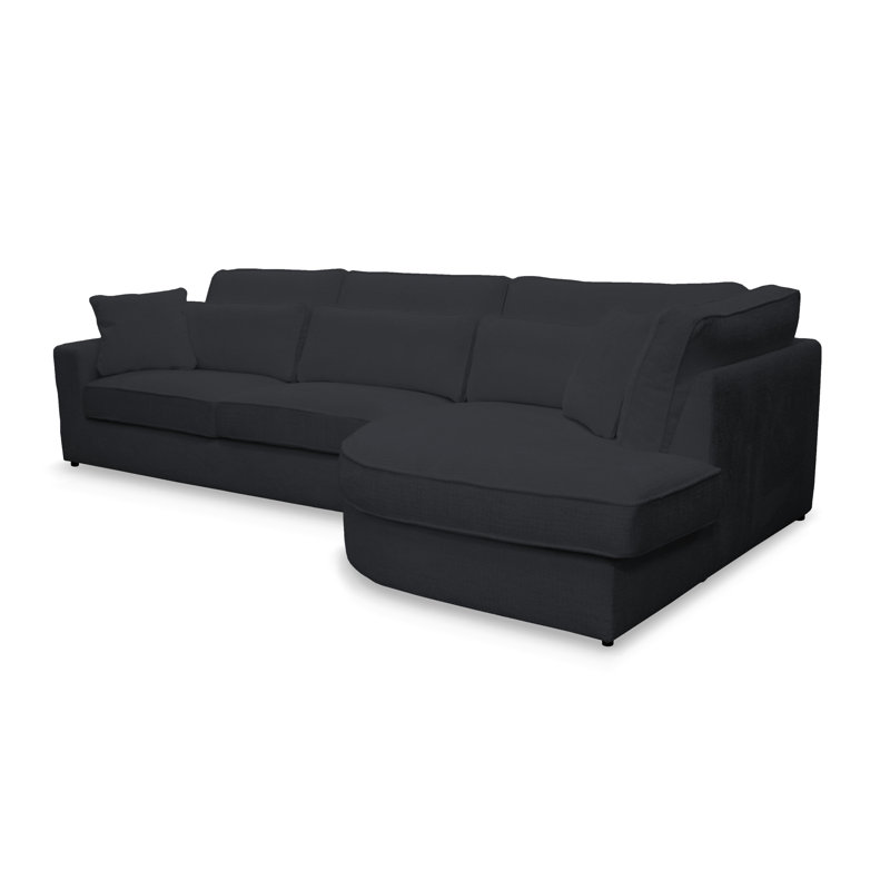 Bustamonte 4 Seater Corner Sofa , Right Hand Facing, Graphite polyester