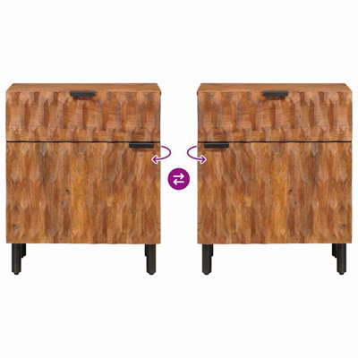 50cm W Solid Wood Bedside Table