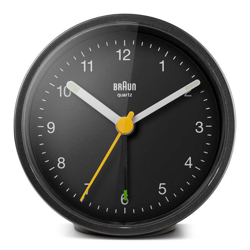 Numerical Quartz Movement / Crystal Tabletop Clock with Alarm, Black