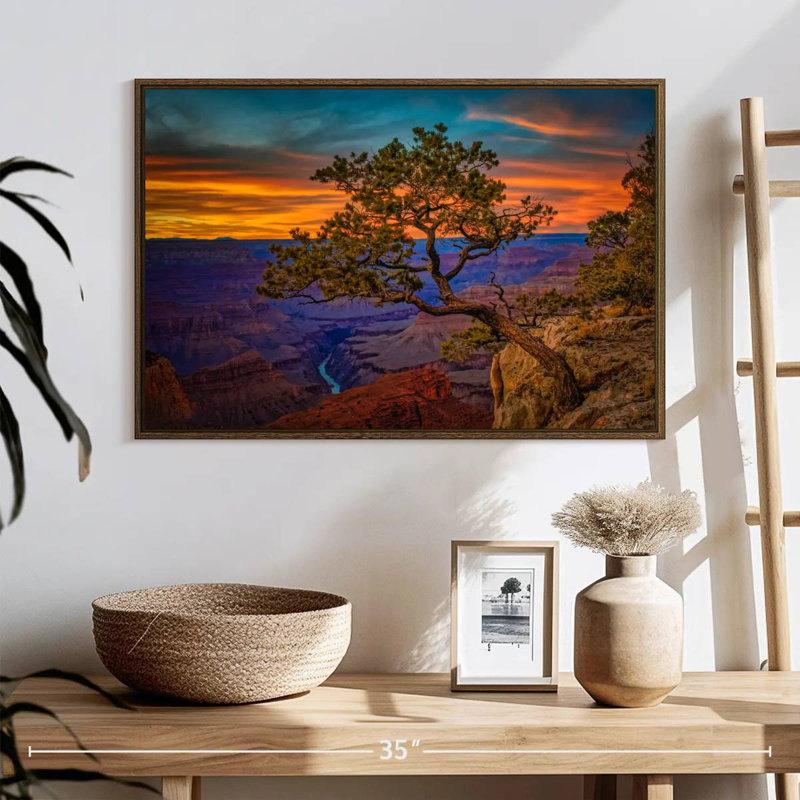 Genévrier du Grand Canyon, 25 po x 17 po, Cadre flottant en noyer
