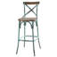 Tabouret de bar de style rétro avec dossier haut et siège en bois, offrant confort et charme classique.-867274136