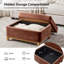 Repose-pieds avec rangement en chenille Elan Modern l 30,25 po avec pieds en bois massif-121083141