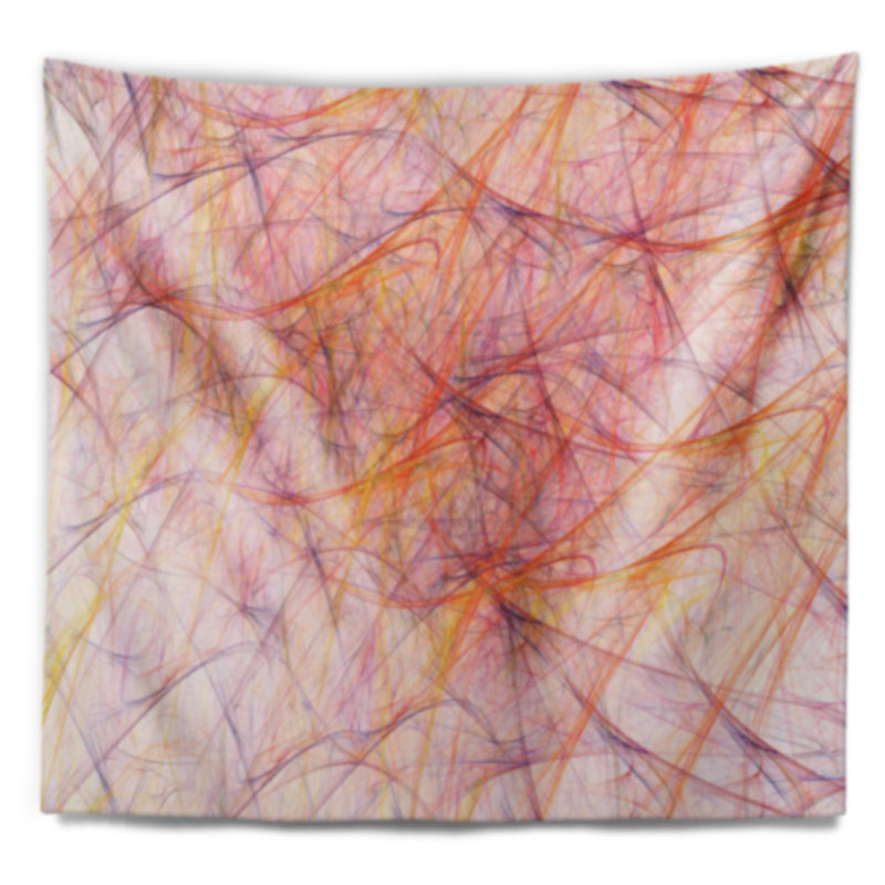 Tapisserie abstraite mystique à veines fractales roses, H 32 po x l 39 po