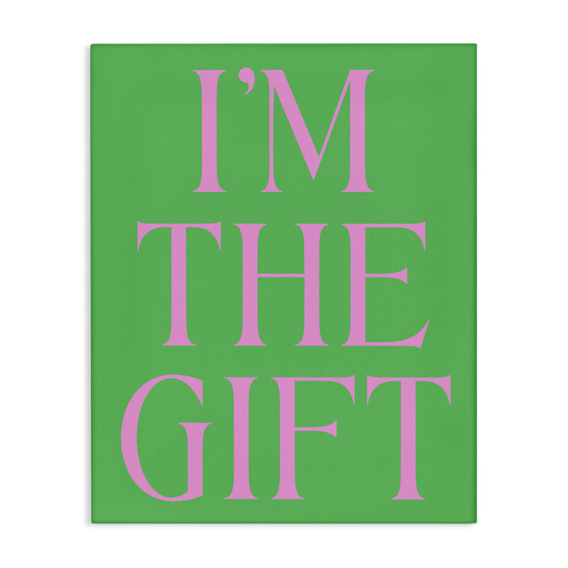  Drôle «I'm the Gift», art mural sur toile par House of Lulu, H 30 po x l 24 po